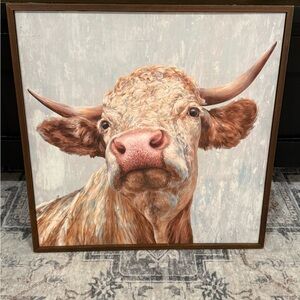 Hobby Lobby Rustic Cow Wall Art - Brown and Cream